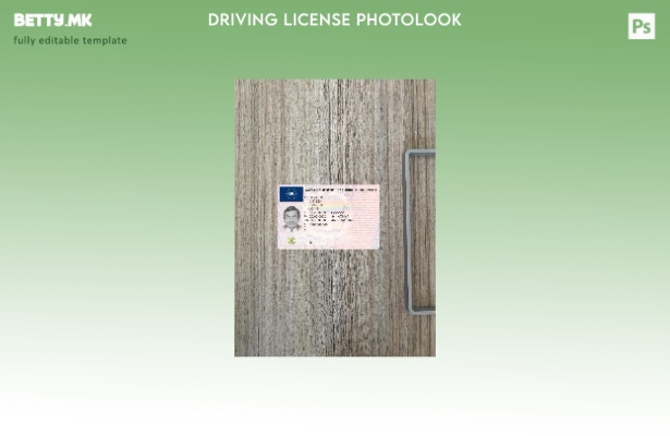 Модерен стил верзија на грчката возачка дозвола photolook преден шаблон